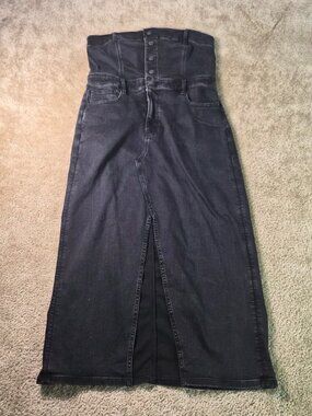 American Eagle Outfitters Denim Jean Strapless Dress Halter Women's Size 12 G559